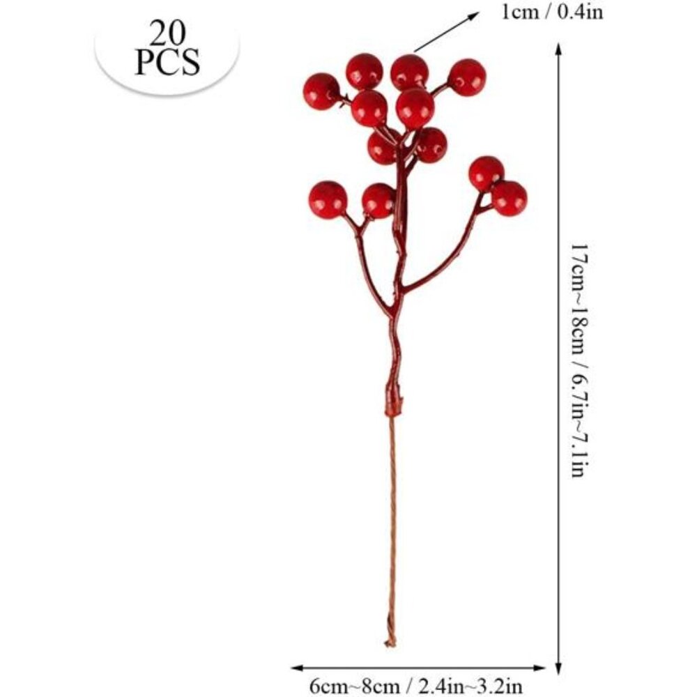 Artificial Red Berry Picks for Christmas - Picture 4 of 8